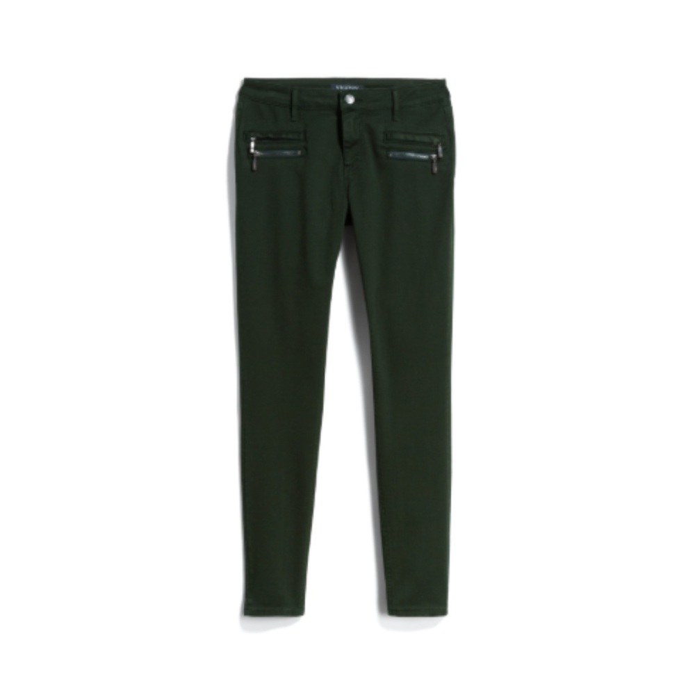 VIGOSS Acacia Zipper Skinny Jean in Dark Green